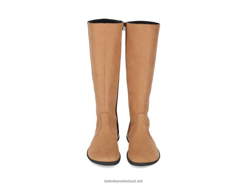 vrouwen Be Lenka barefoot lange laarzen sierra 08T6T157 lichtbruin