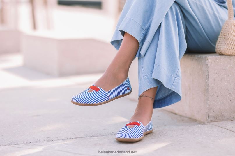 vrouwen Be Lenka ballerina's - harmonie 08T6T168 blauwe strepen