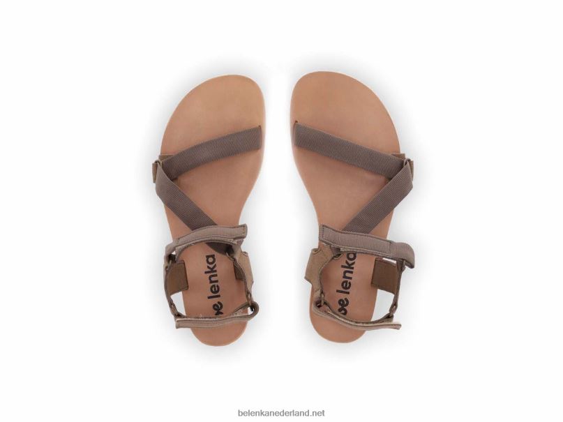 vrouwen Be Lenka sandalen op blote voeten - flexi 08T6T176 olijfgroen