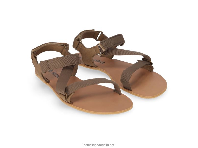 vrouwen Be Lenka sandalen op blote voeten - flexi 08T6T176 olijfgroen