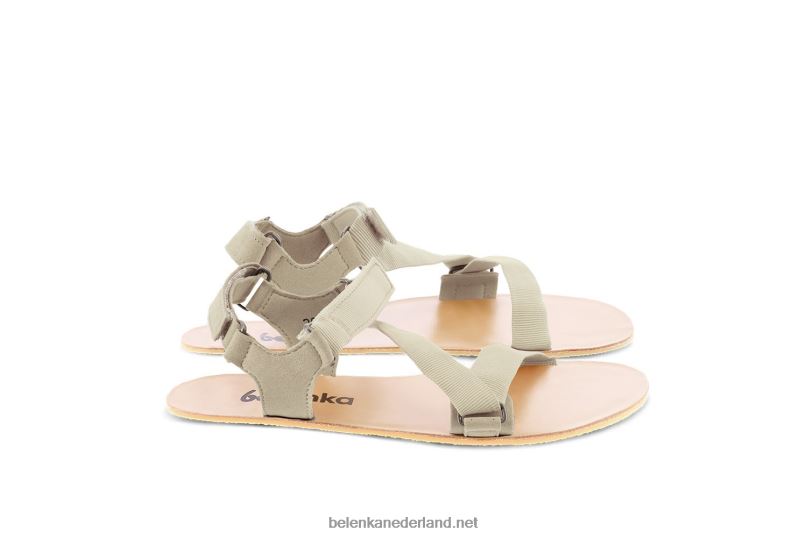 vrouwen Be Lenka sandalen op blote voeten - flexi 08T6T178 beige groen