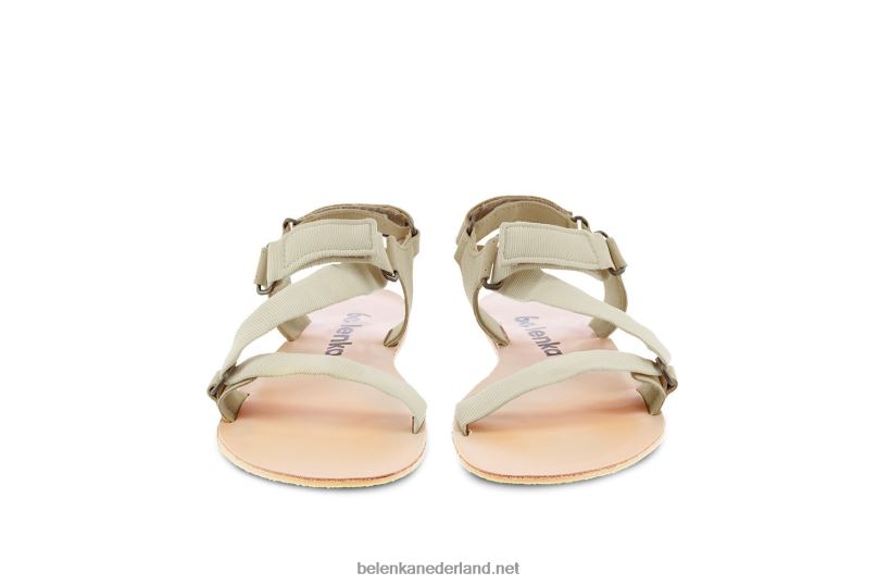 vrouwen Be Lenka sandalen op blote voeten - flexi 08T6T178 beige groen