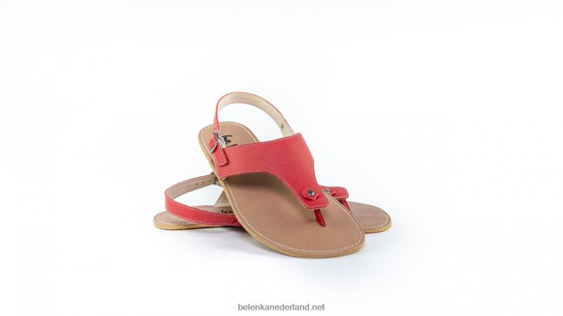 vrouwen Be Lenka sandalen op blote voeten - promenade 08T6T144 rood