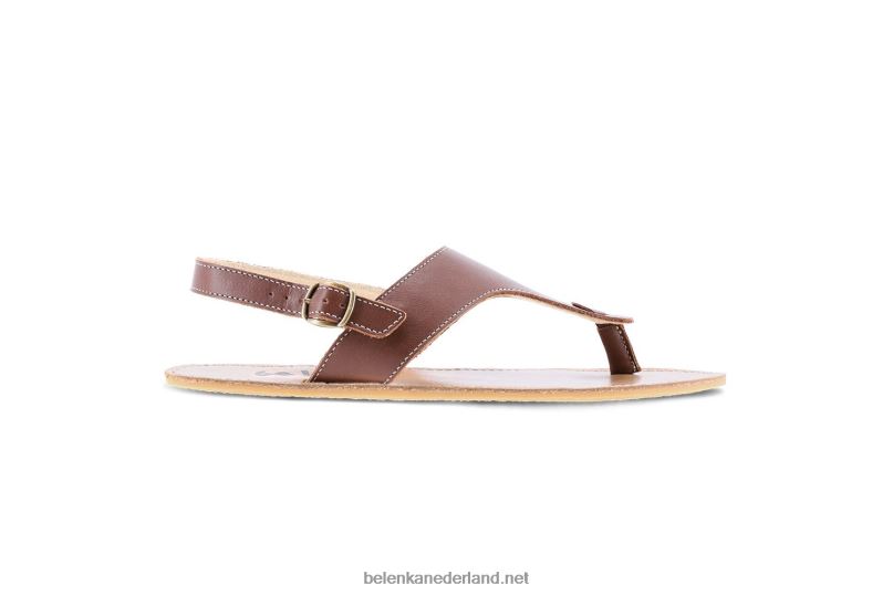 vrouwen Be Lenka sandalen op blote voeten - promenade 08T6T148 donker bruin