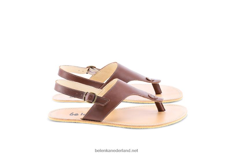 vrouwen Be Lenka sandalen op blote voeten - promenade 08T6T148 donker bruin