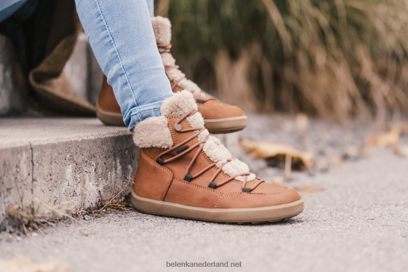 vrouwen Be Lenka winterlaarzen op blote voeten gelukzaligheid 08T6T141 bruin