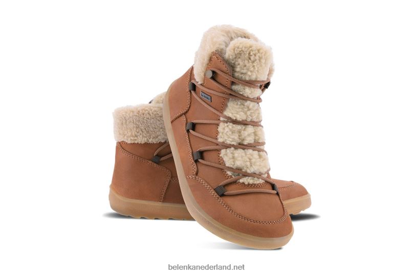 vrouwen Be Lenka winterlaarzen op blote voeten gelukzaligheid 08T6T141 bruin