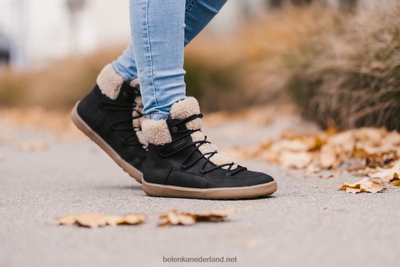 vrouwen Be Lenka winterlaarzen op blote voeten gelukzaligheid 08T6T142 zwart