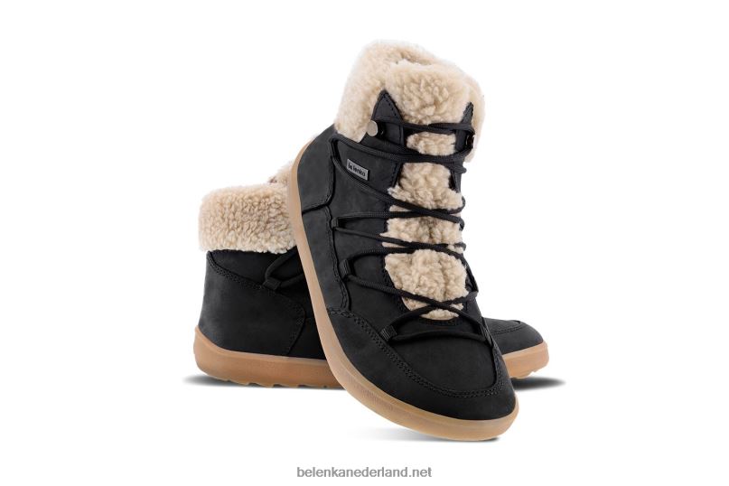 vrouwen Be Lenka winterlaarzen op blote voeten gelukzaligheid 08T6T142 zwart