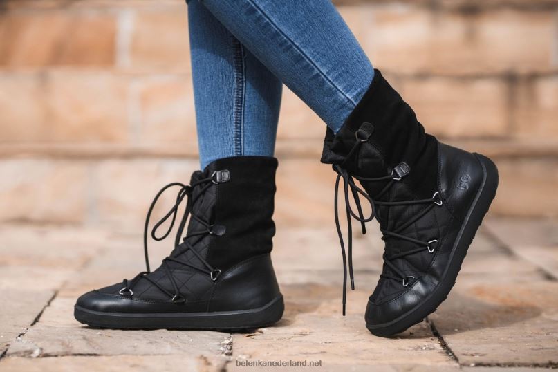 vrouwen Be Lenka winterlaarzen op blote voeten snowfox vrouw 08T6T149 helemaal zwart