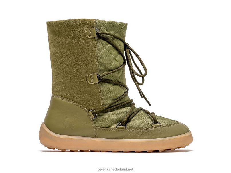 vrouwen Be Lenka winterlaarzen op blote voeten snowfox vrouw 08T6T150 leger groen