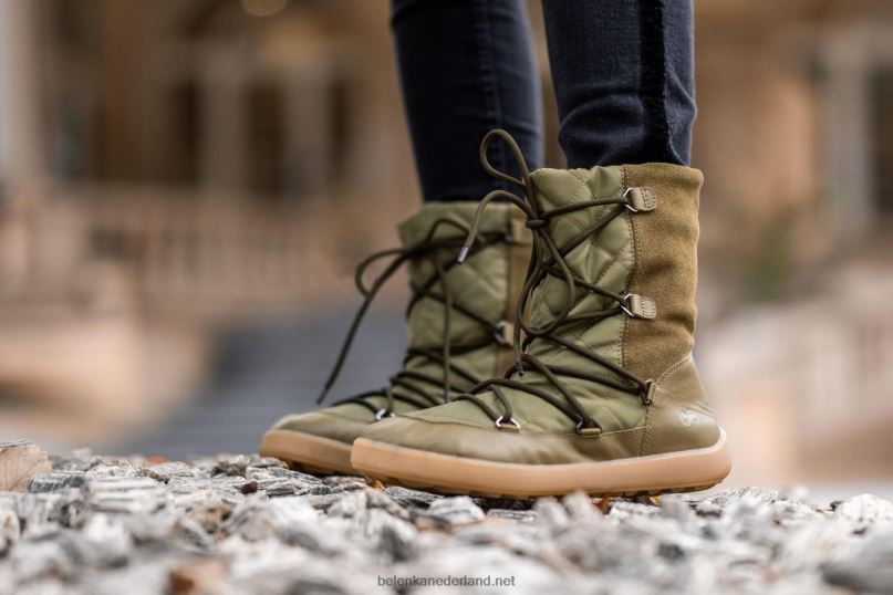 vrouwen Be Lenka winterlaarzen op blote voeten snowfox vrouw 08T6T150 leger groen
