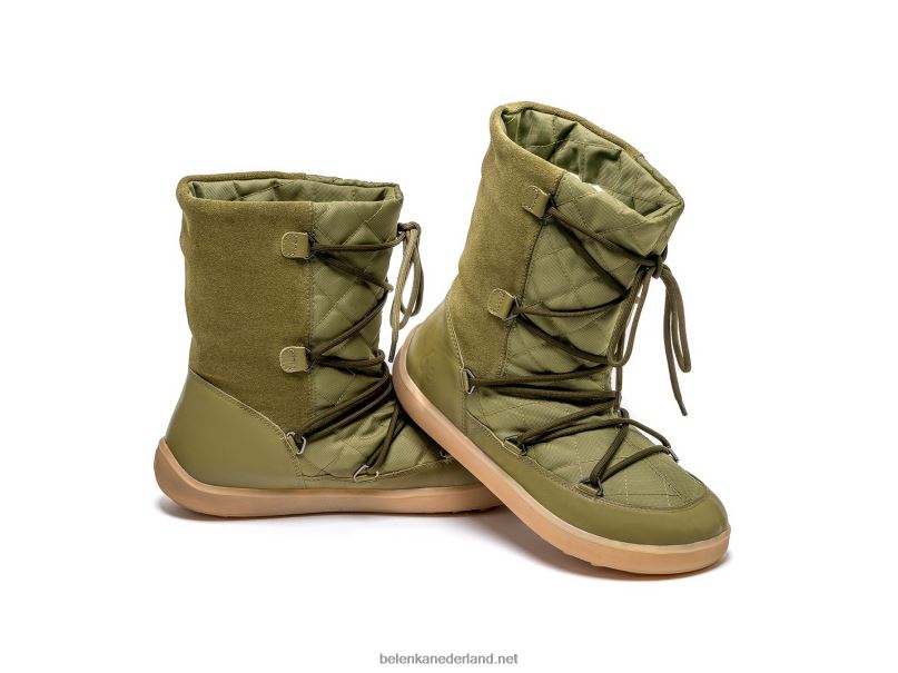 vrouwen Be Lenka winterlaarzen op blote voeten snowfox vrouw 08T6T150 leger groen