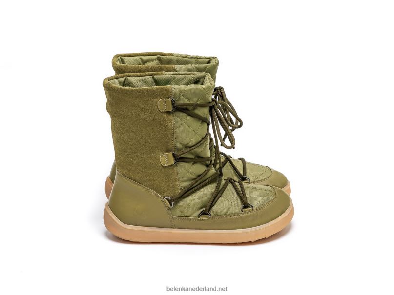 vrouwen Be Lenka winterlaarzen op blote voeten snowfox vrouw 08T6T150 leger groen