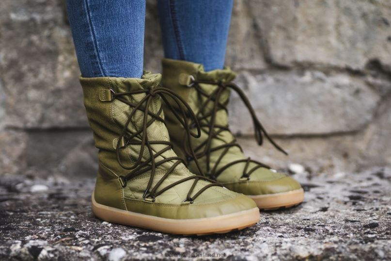 vrouwen Be Lenka winterlaarzen op blote voeten snowfox vrouw 08T6T150 leger groen